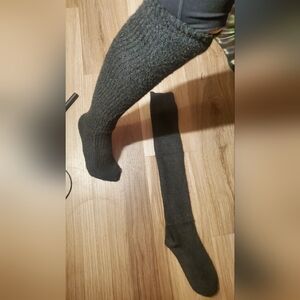 Moon wood New With Box Never Been Worn black Fuzzy Knee High Womens Socks